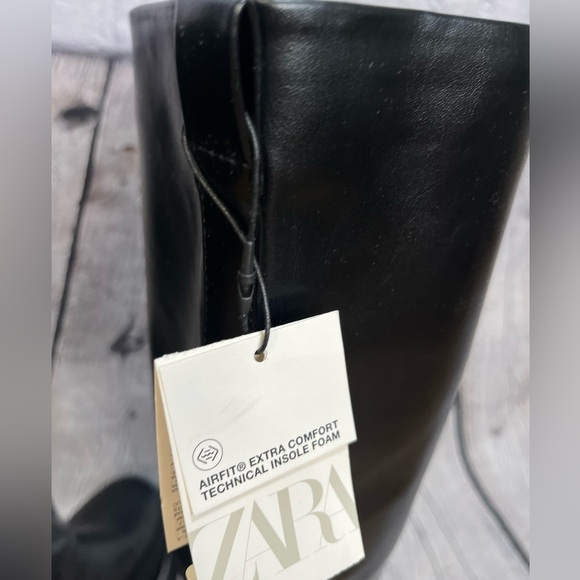 NWT- Zara FLAT KNEE HIGH BOOTS-9 - Picture 8 of 13